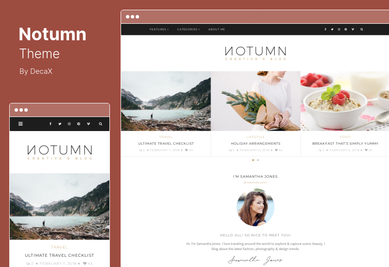 Tema Notumn - Blog receptiv modern minimalist