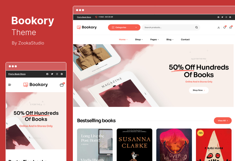 Tema Bookory - Temă WordPress frumoasă pentru autori