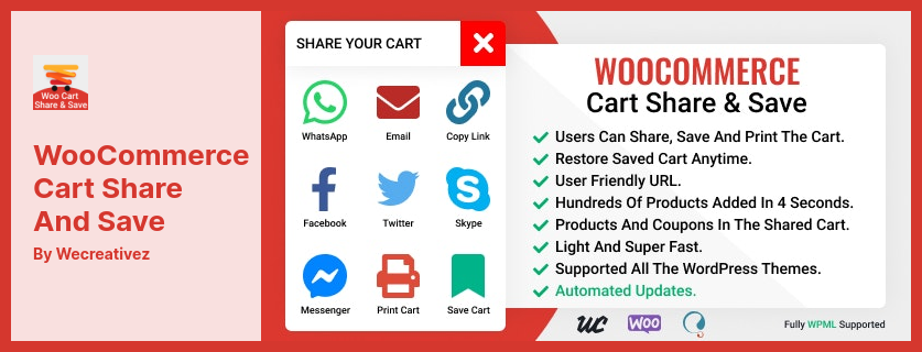 WooCommerce Cart Share and Save Plugin - Extinde posibilitățile WooCommerce