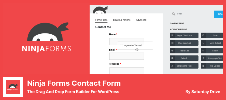 Ninja Forms Contact Form Plugin - WordPress 的拖放表單生成器