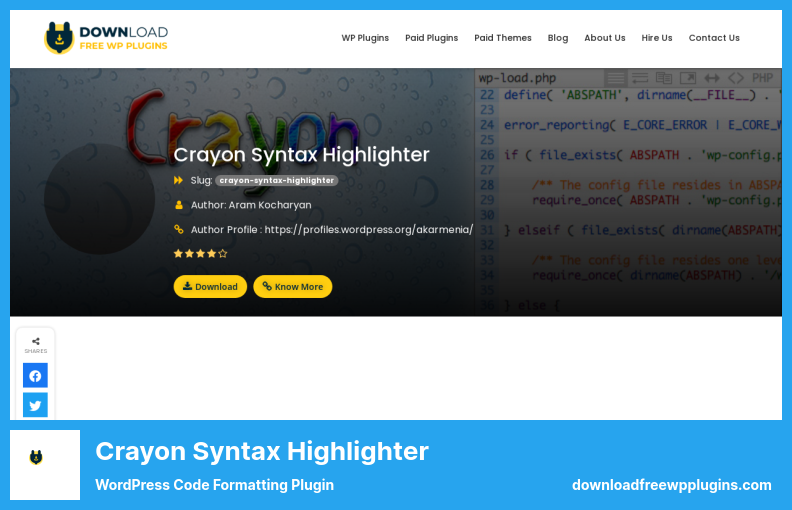 Crayon Syntax Highlighter Plugin - Plugin de formatare a codului WordPress