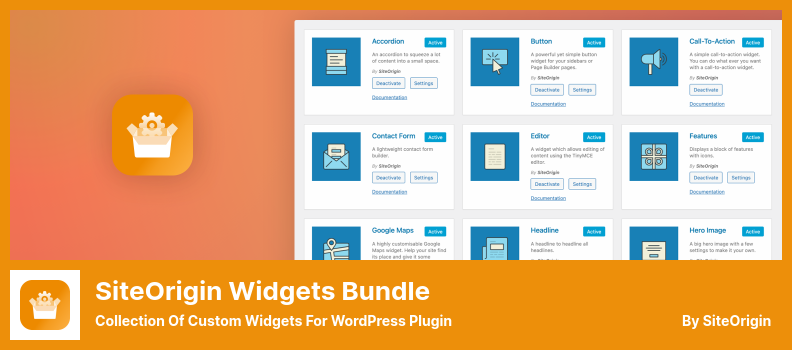 SiteOrigin Widgets Bundle Plugin - Colecție de widgeturi personalizate pentru pluginul WordPress