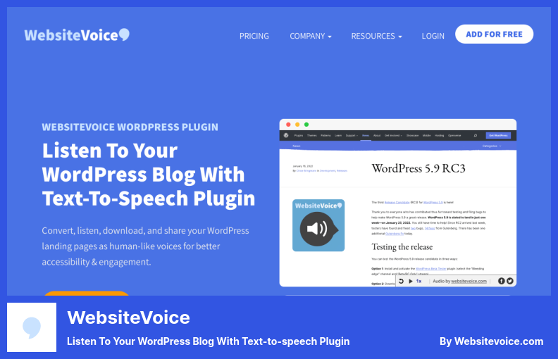 WebsiteVoice Plugin - Hören Sie sich Ihren WordPress-Blog mit dem Text-to-Speech-Plugin an