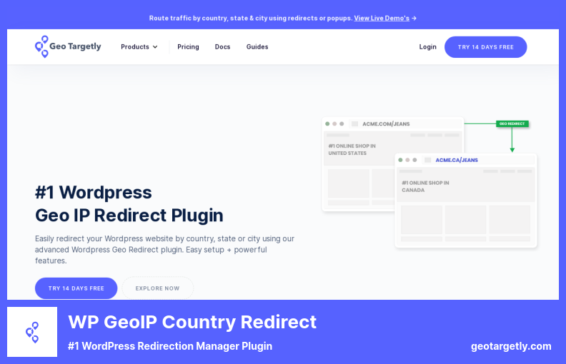 WP GeoIP Country Redirect Plugin - #1 WordPress 重定向管理器插件