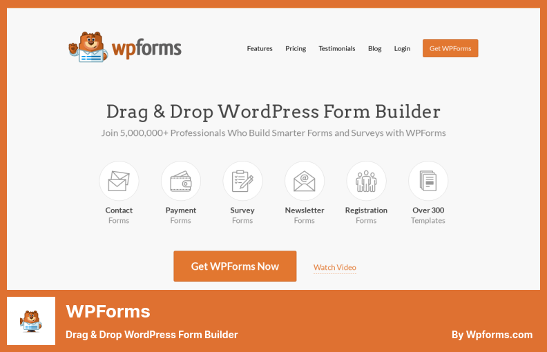 Plugin WPForms - Générateur de formulaires WordPress par glisser-déposer