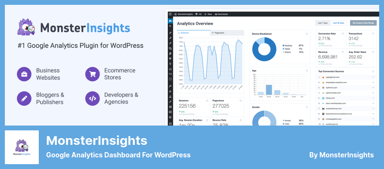 ปลั๊กอิน MonsterInsights - แดชบอร์ด Google Analytics สำหรับ WordPress