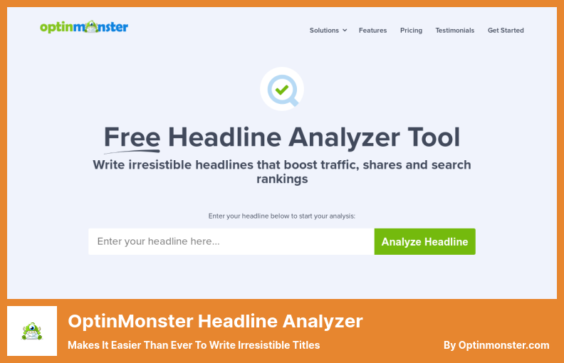 Plugin OptinMonster Headline Analyzer - Torna mais fácil do que nunca escrever títulos irresistíveis