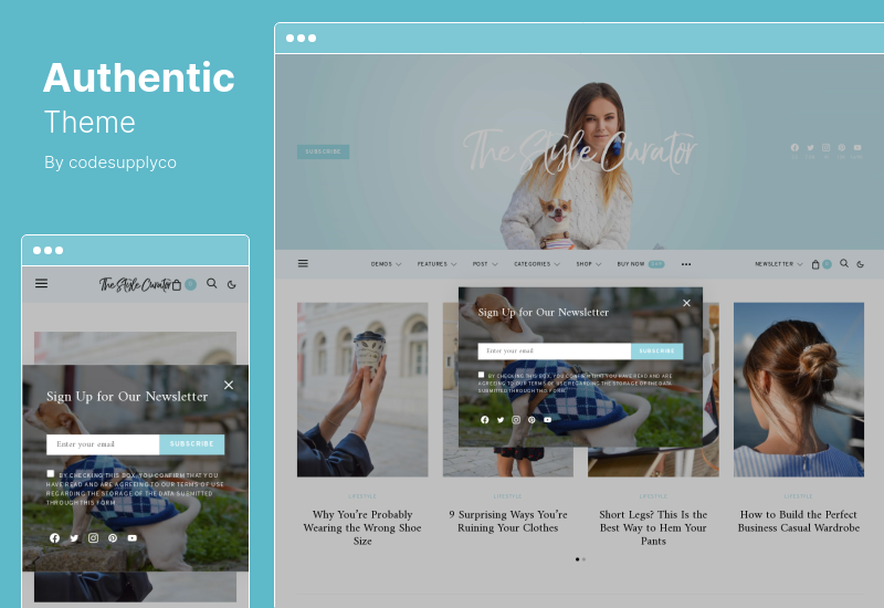 ธีมแท้ - นิตยสารไลฟ์สไตล์บล็อกนิตยสาร WordPress Theme