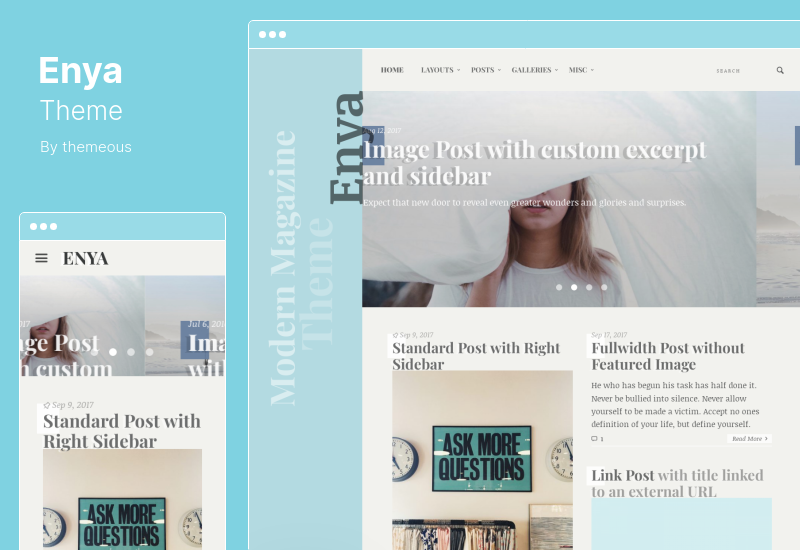 Enya 테마 - Creative Feminine WordPress 테마