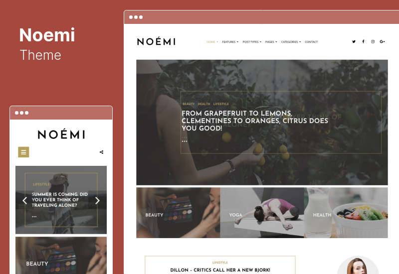 Noemi Teması - Yaşam Tarzı ve Moda Blogu WordPress Teması