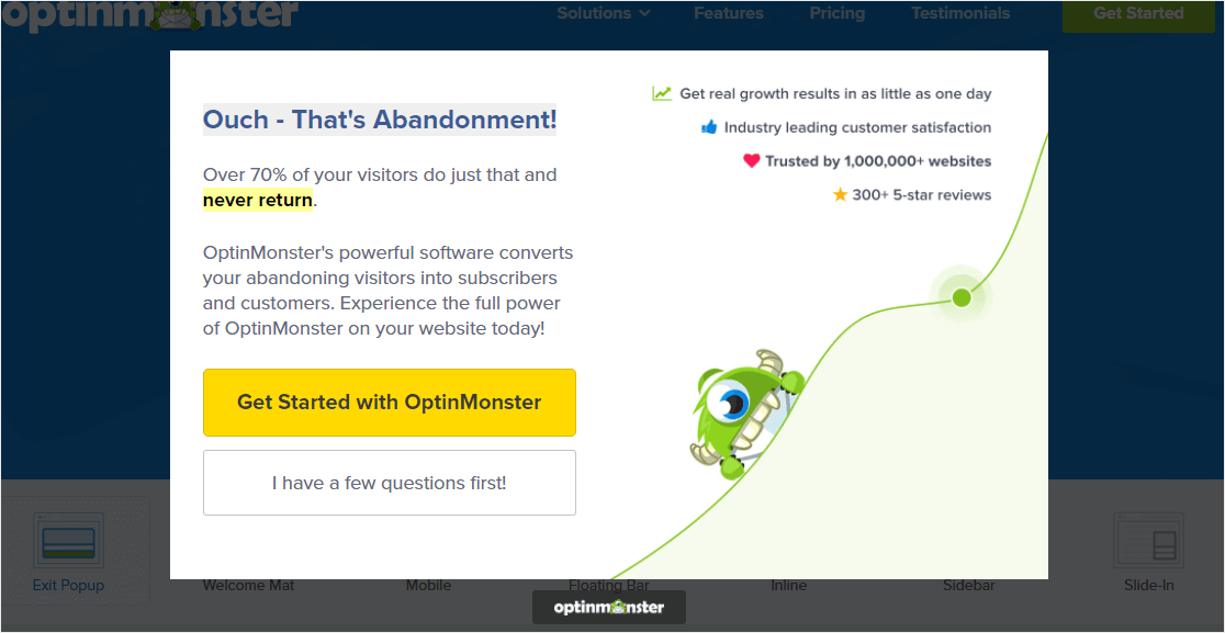 OptinMonster — решение для отказа от формы