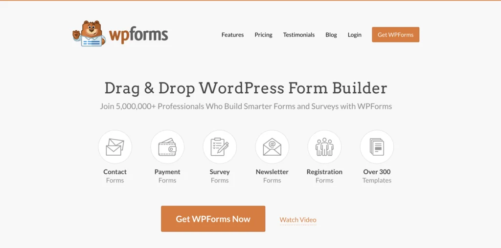 WPForms (alternativă la Google Forms) captură de ecran