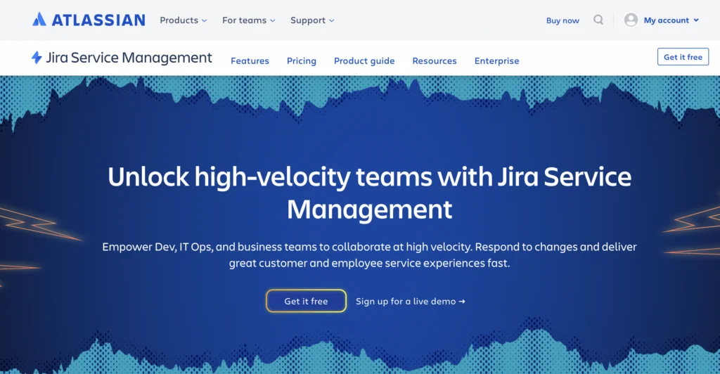 ภาพหน้าจอซอฟต์แวร์ JIra Service Management