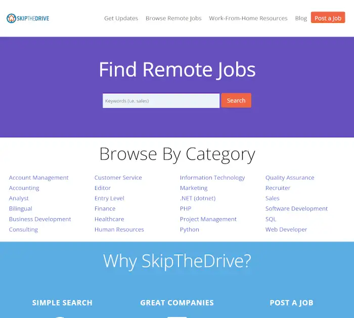 Лучшие доски удаленной работы: SkipTheDrive