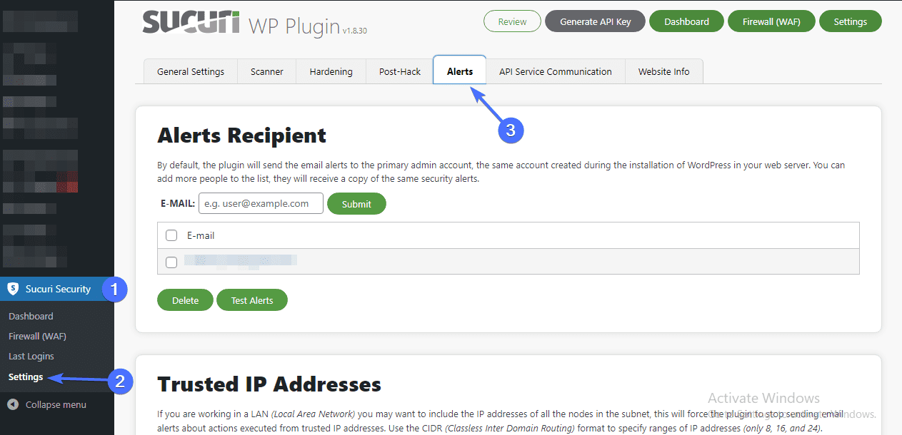 Add more email addresses - wordfence vs sucuri