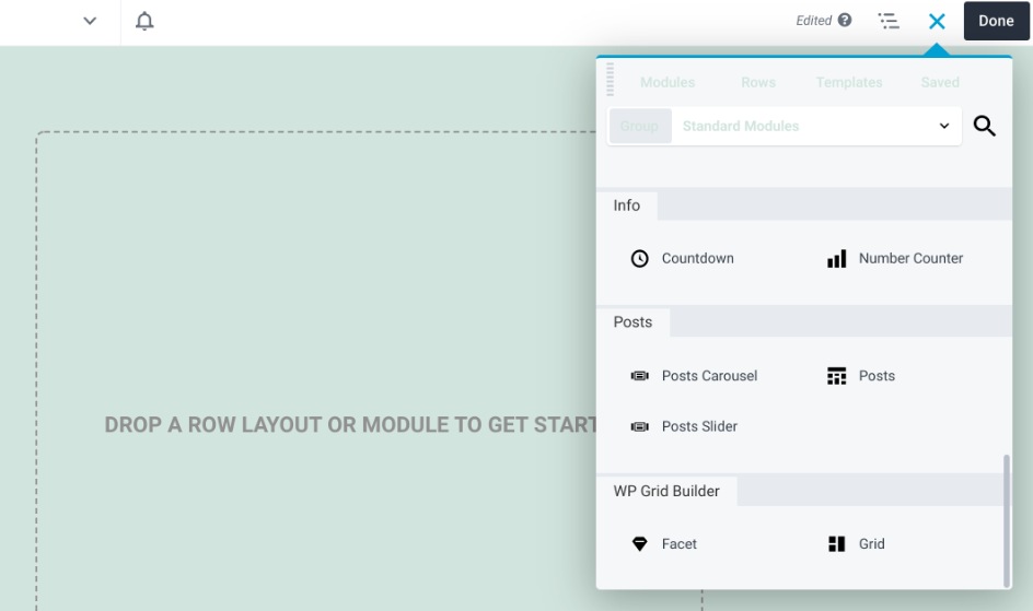 I moduli WP Grid Builder in Beaver Builder.