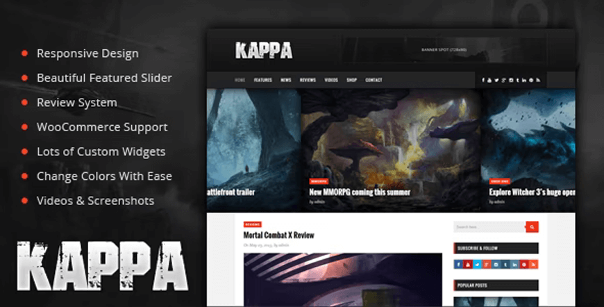 Kappa - tema WordPress komunitas game