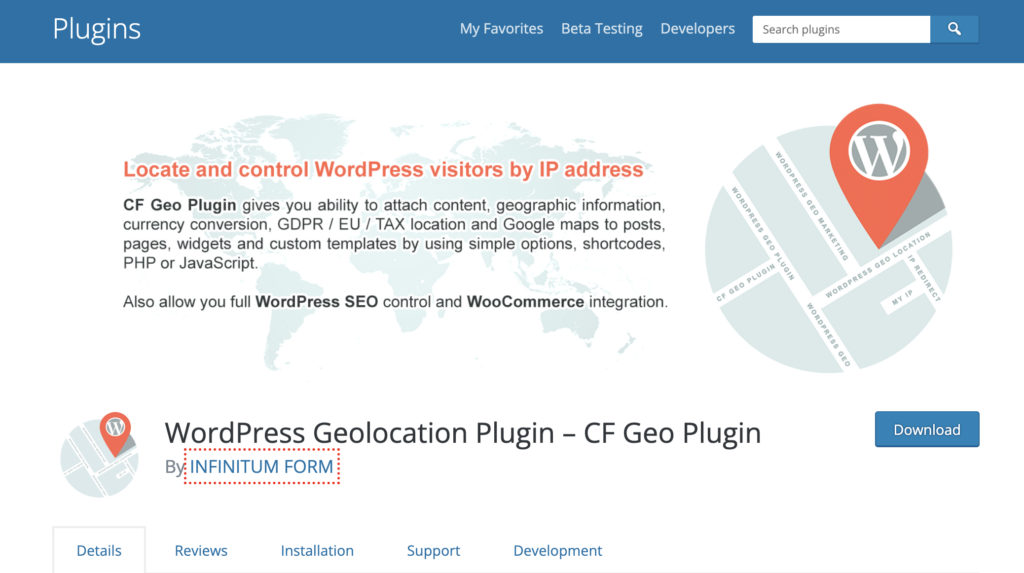 CF Geo - Complemento de geolocalización de WordPress