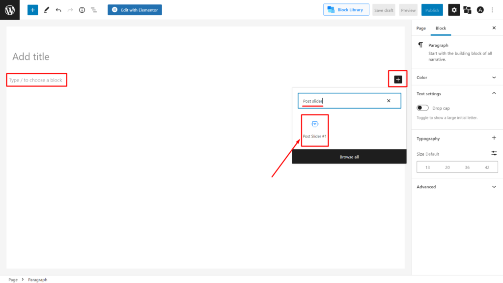 Adding Slider Blocks