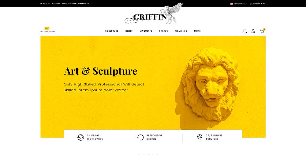 Griffin – Template OpenCart Toko Seni