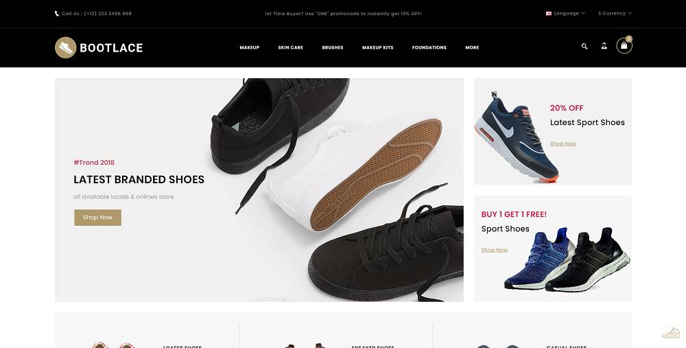 Templat OpenCart Toko Sepatu Bootlace