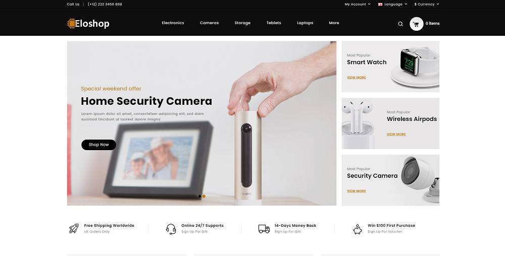 Eloshop – Template OpenCart Toko Elektronik