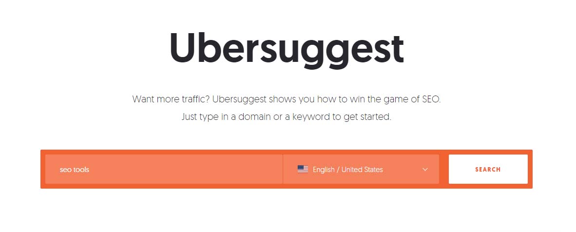 Ubersuggest - أداة الكلمات الرئيسية المجانية