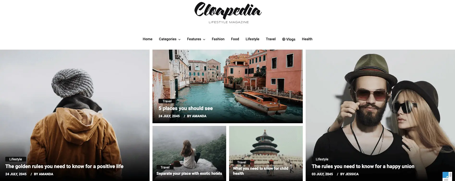 Cloapedia Plantilla gratuita de noticias Bootstrap