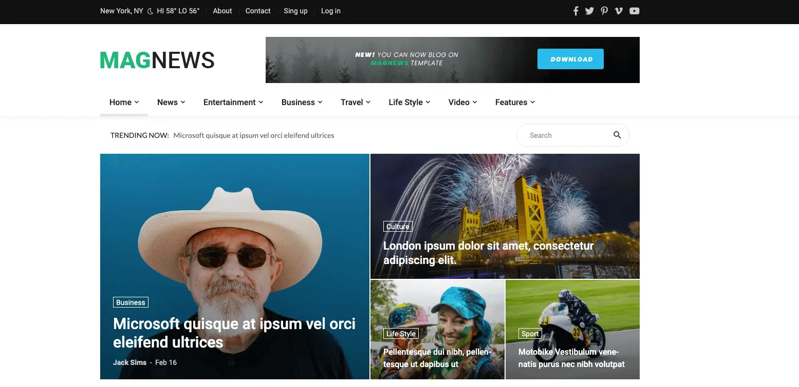 Mag Newss Plantilla gratuita de noticias Bootstrap