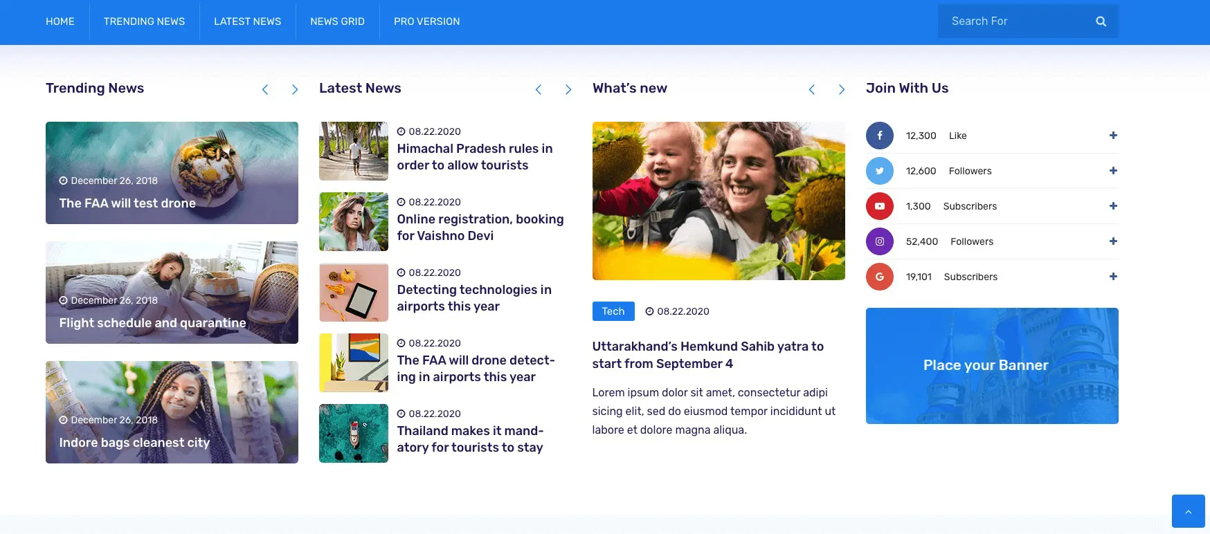 Plantilla gratuita de noticias Bootstrap de Nextpage