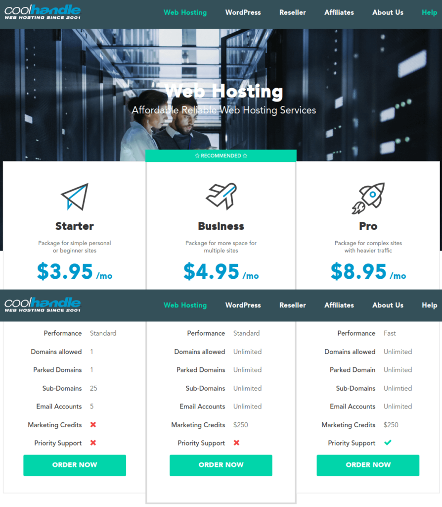 CoolHandle Günstiges Shared WordPress und Reseller-Hosting