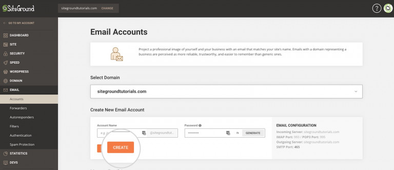 Configurazione e-mail SiteGround 2