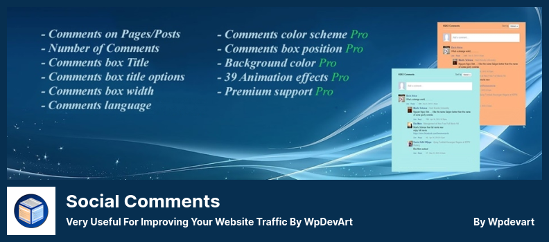 Plugin de commentaires sociaux - Très utile pour améliorer le trafic de votre site Web par WpDevArt