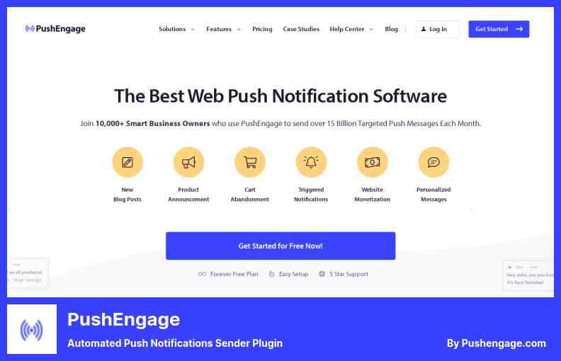 Plugin PushEngage - Plugin expéditeur de notifications push automatisées