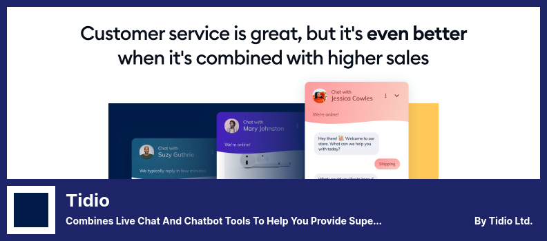 Plugin Tidio: combina gli strumenti di chat dal vivo e chatbot per aiutarti a fornire un servizio clienti eccellente