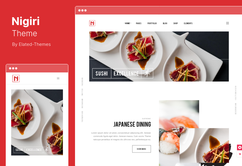 Nigiri Theme - WordPress тема ресторана