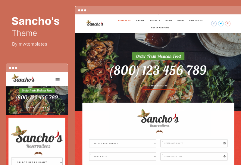 Sancho's Theme - Tema de WordPress para restaurante mexicano