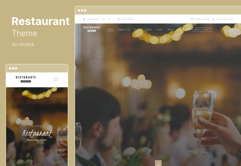 Tema de restaurante - Tema de WordPress para comida de restaurante