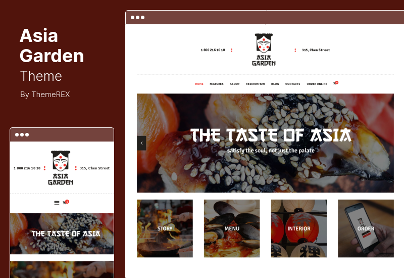 Asia Garden Theme - Tema de WordPress para restaurante de comida asiática