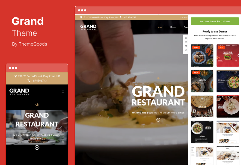 Grand Tema - Restoran WordPress Teması