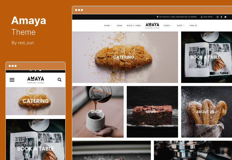 Tema Amaya - Tema de WordPress para cafetería