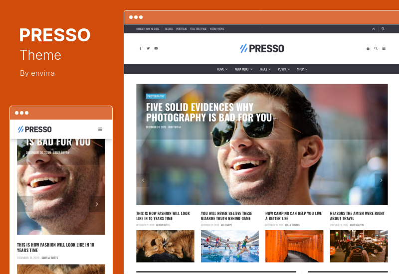 Tema PRESSO - Tema WordPress virale per giornali di riviste moderne