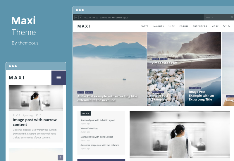 Tema Maxi - Tema de WordPress para noticias de la revista Gutenberg