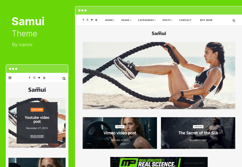 Samui Theme - Motyw WordPress Gutenberga dla magazynu Blog