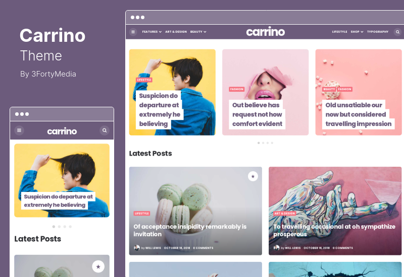 Carrino Theme - Un emocionante tema para el blog de Gutenberg