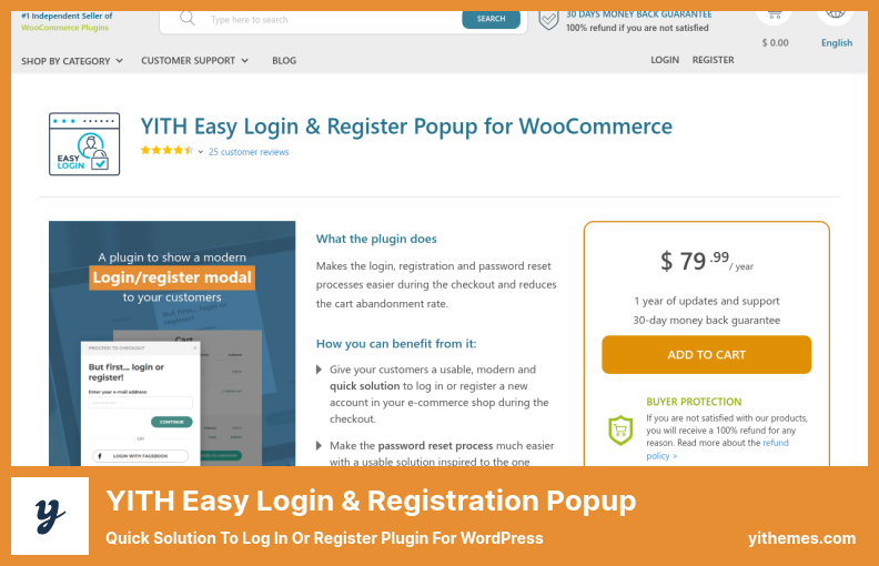 Popup de conectare și înregistrare ușoară YITH pentru pluginul WooCommerce - Soluție rapidă pentru autentificare sau înregistrare plugin pentru WordPress