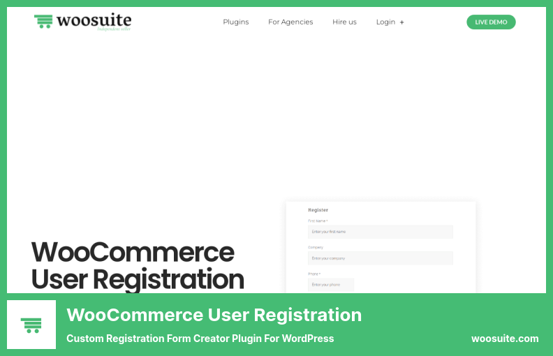 Plugin per la registrazione degli utenti WooCommerce - Plugin per la creazione di moduli di registrazione personalizzati per WordPress