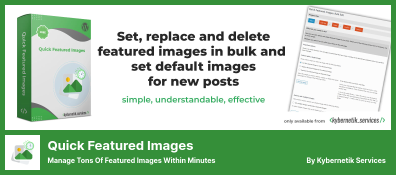 Plugin Quick Featured Images - Gérez des tonnes d'images en vedette en quelques minutes