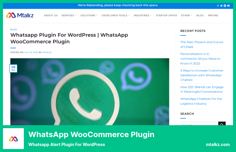 Complemento de complemento de WhatsApp WooCommerce - Complemento de alerta de Whatsapp para WordPress