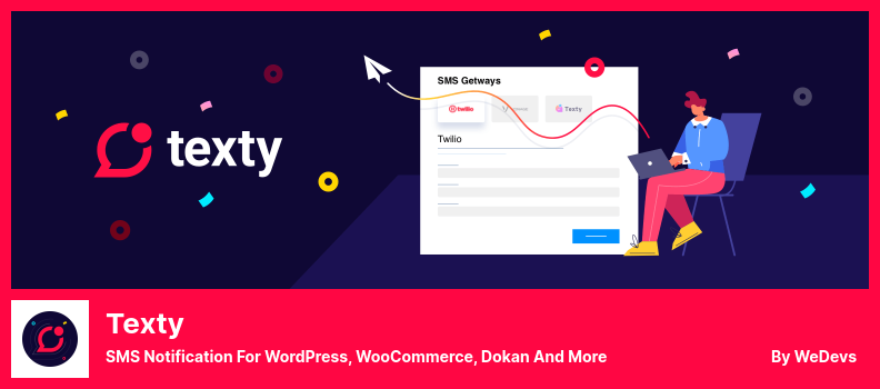 Texty Plugin - 适用于 WordPress、WooCommerce、Dokan 等的短信通知